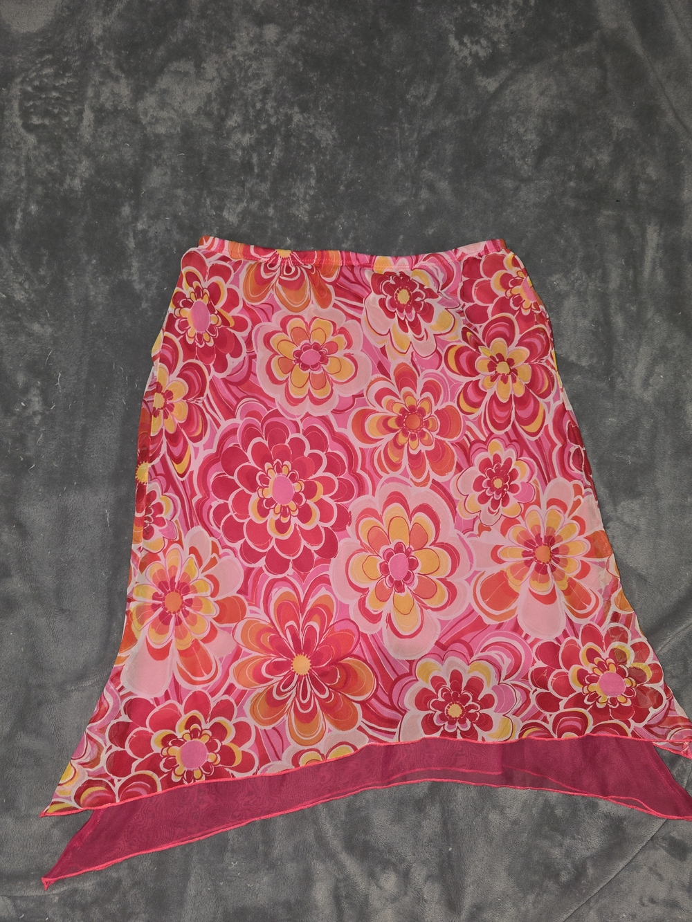 Amy Byer Pink and Yellow Floral Skirt